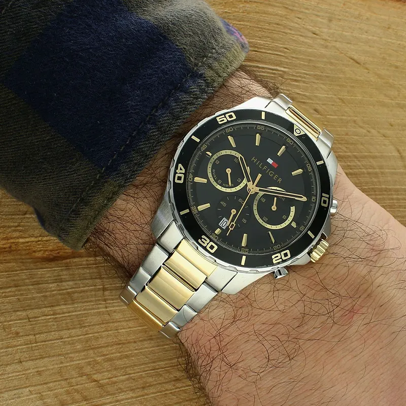 Tommy Hilfiger Dexter Black Dial Two-tone Men's Watch- 1792095